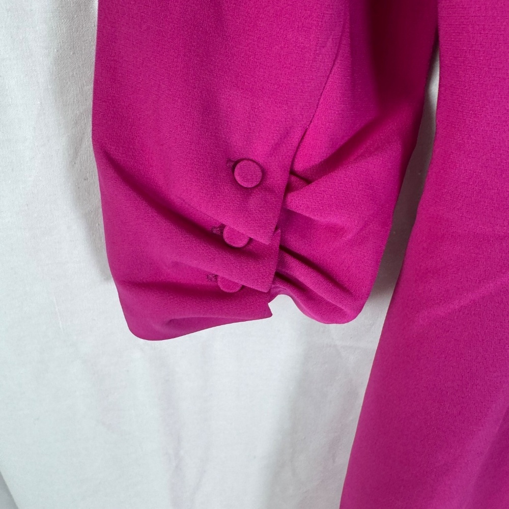 Cinq‎ A Sept Theo NWT Pink Ruby Faux Wrap Side Ruched Dress Sz 6 - Picture 11 of 12